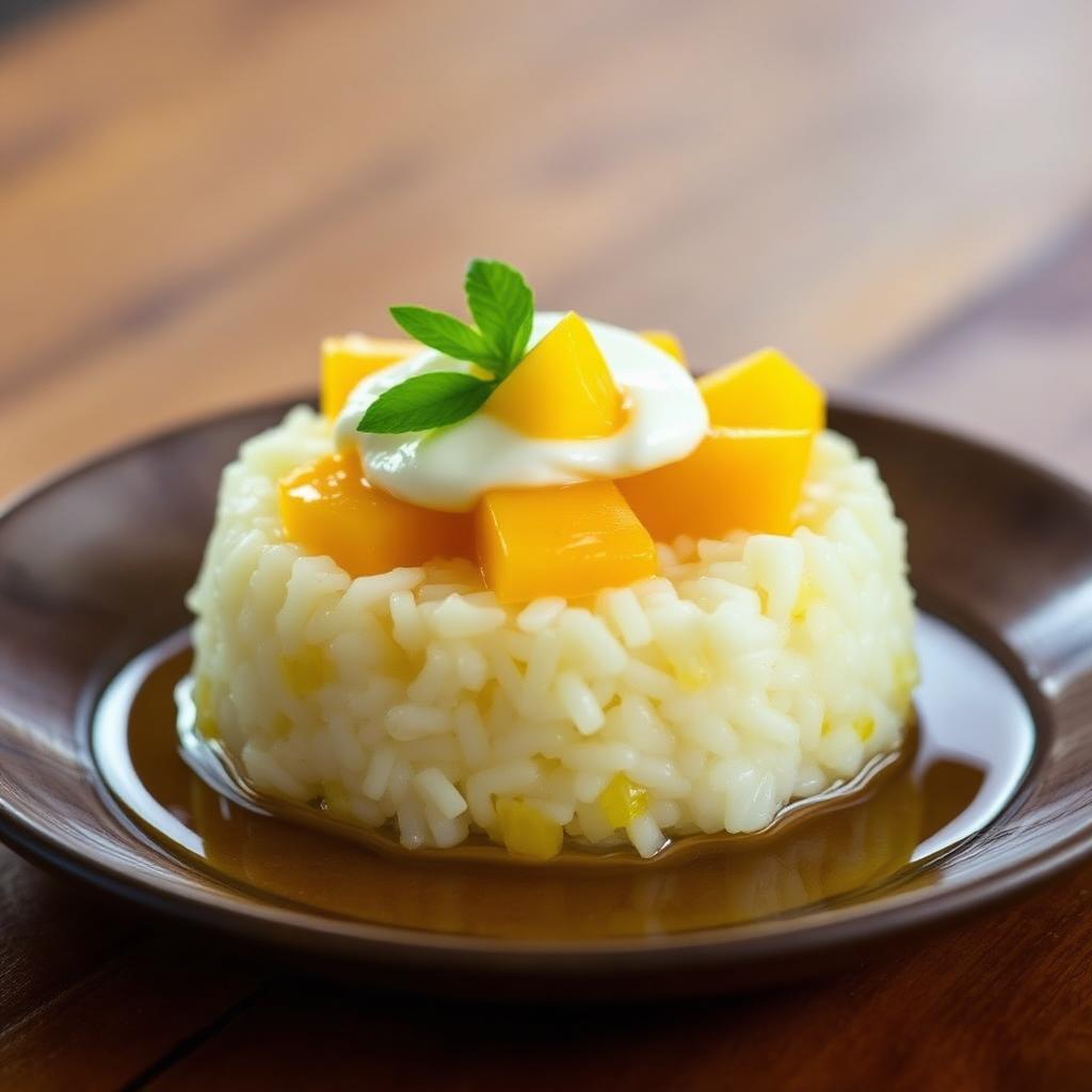 Mango sticky rice — a Thai classic on the OCHA menu