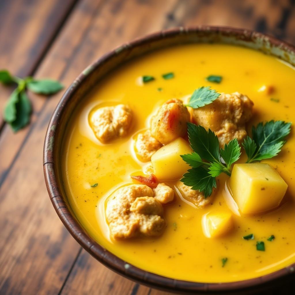 Yellow curry with chicken